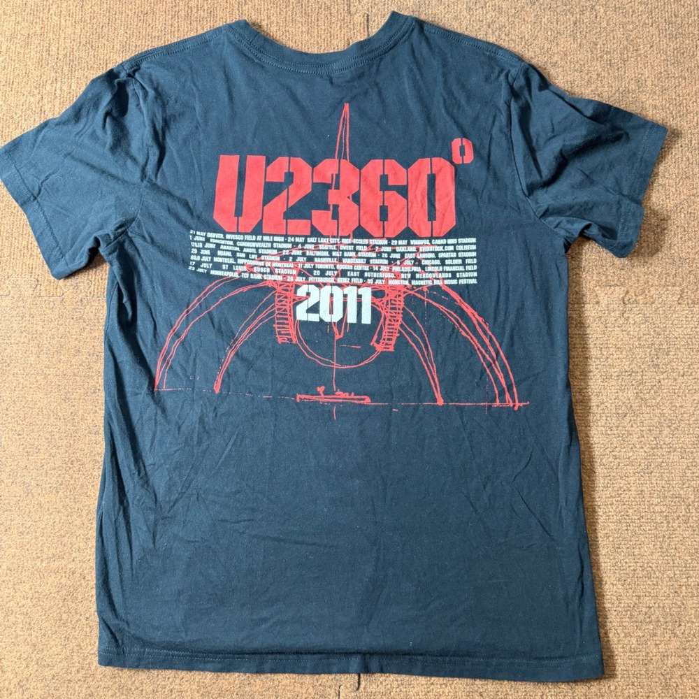 Edun Live U2 360 Tour Graphic T-Shirt Mens Large Black African Cotton Rock Band - Picture 9 of 9